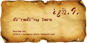 Örmény Imre névjegykártya